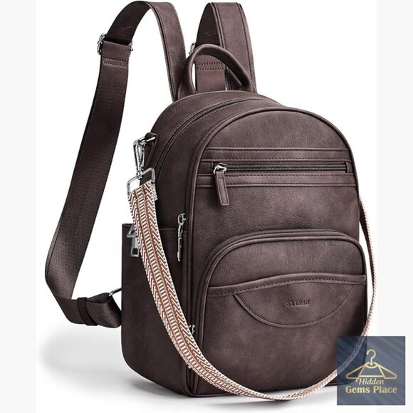 Mini Vegan Leather Backpack Purse with RFID Blocking Tablet Pocket